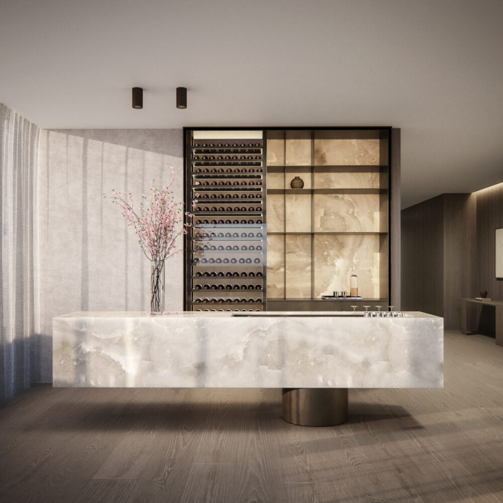 Interior 3D Architectural Visualization and Rendering of Modern Bar