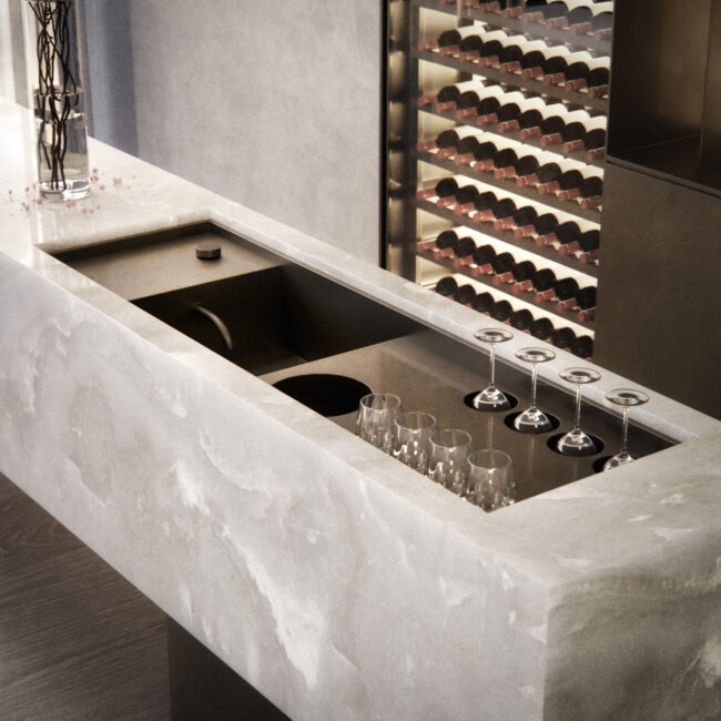 Interior 3D Architectural Visualization and Rendering of Modern Bar