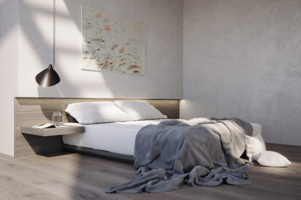 Interior 3D Architectural Visualization and Rendering of Modern Bedroom