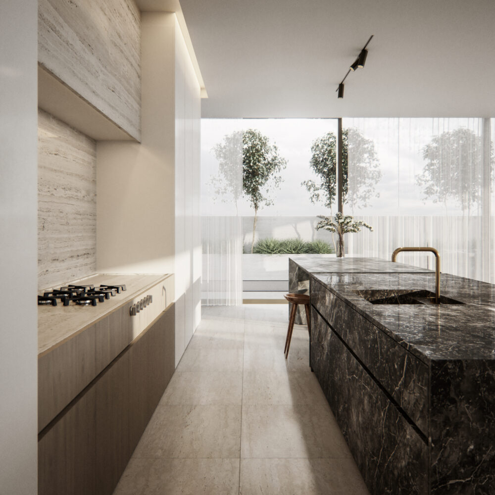 Interior 3D Architectural Visualization and Rendering of Kitchen
