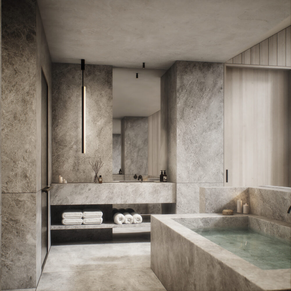 Interior 3D Architectural Visualization and Rendering of Artic Resort Suite